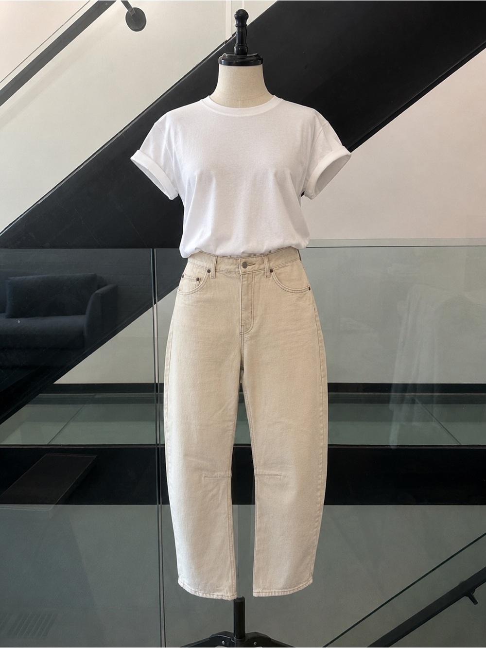 Topshop Straight-Leg Jeans in Light Yellow